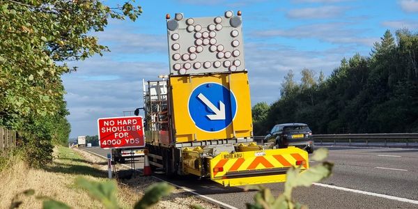 no hard shoulder sign with go around vehicle  - Highway Assurance Ltd