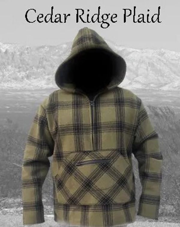 Plaid hooded jacket named Cedar Ridge Plaid.