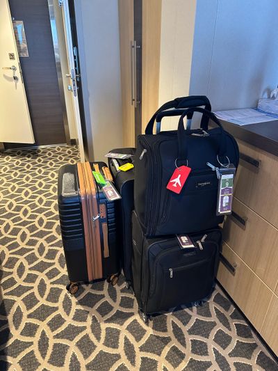 Luggage in a stateroom