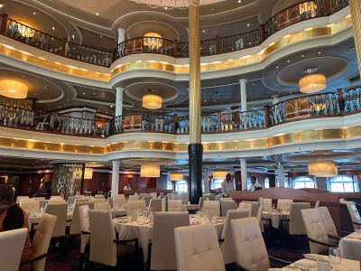 Main dining room on a cruise ship