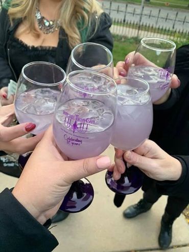 Witches Night Out wine glasses
