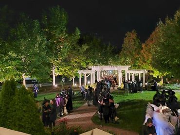 Witches at the Jacob Henry Mansion in Joliet, IL during Witches Night Out charitable event