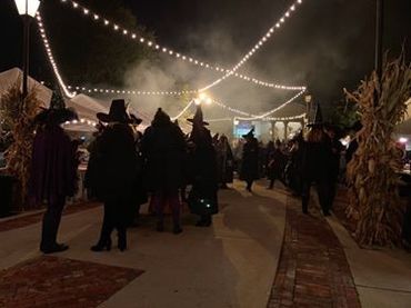 Witches at the Jacob Henry Mansion in Joliet, IL during Witches Night Out charitable event