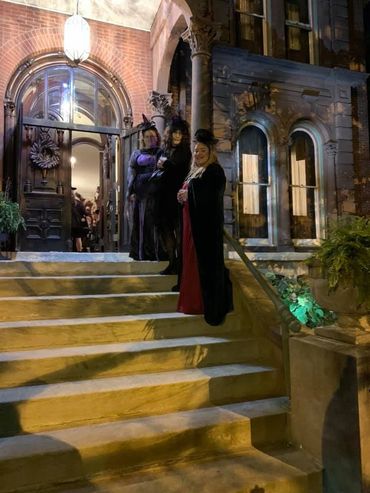 Witches at the Jacob Henry Mansion in Joliet, IL during Witches Night Out charitable event