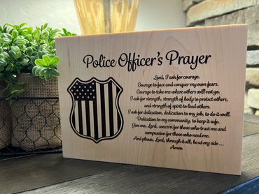 Police Officer's Prayer Plaque.