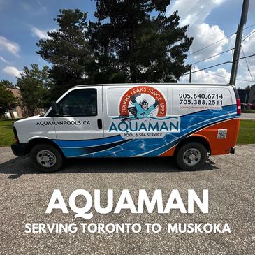 Aquaman Pools and Spa Services branded work van