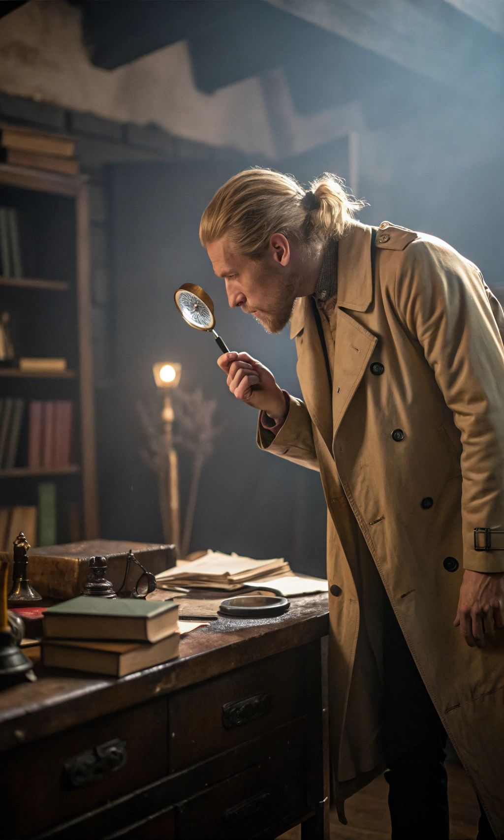 Man hunting for evidence Man hunting for evidence