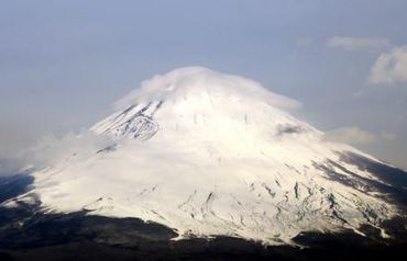 view of a snow covered mountain