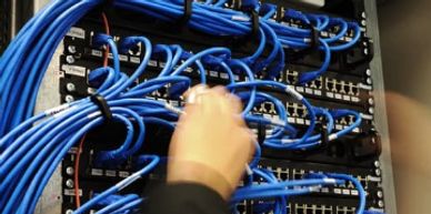 networking cabling in a server closet