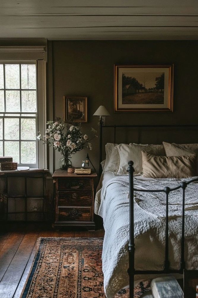 Cottage core master bedroom