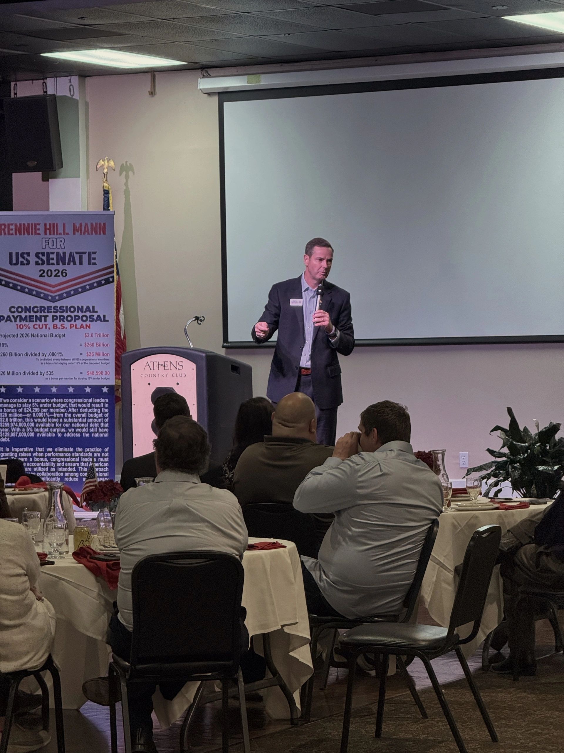 Trent Ashby was our second speaker of the night. He is running for Senate seat District 3.