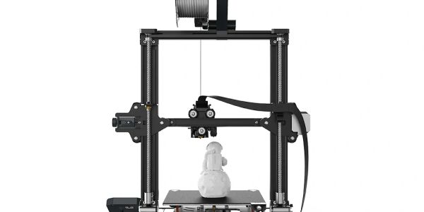 3D printer actively printing a snowman model.