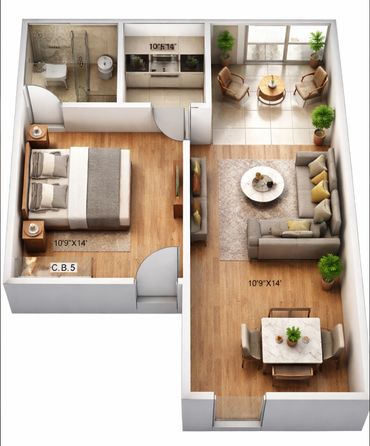 1BHK apartment Newly constructed, peaceful surroundings, Mountain View, Stilt parking, lift, 4th flo