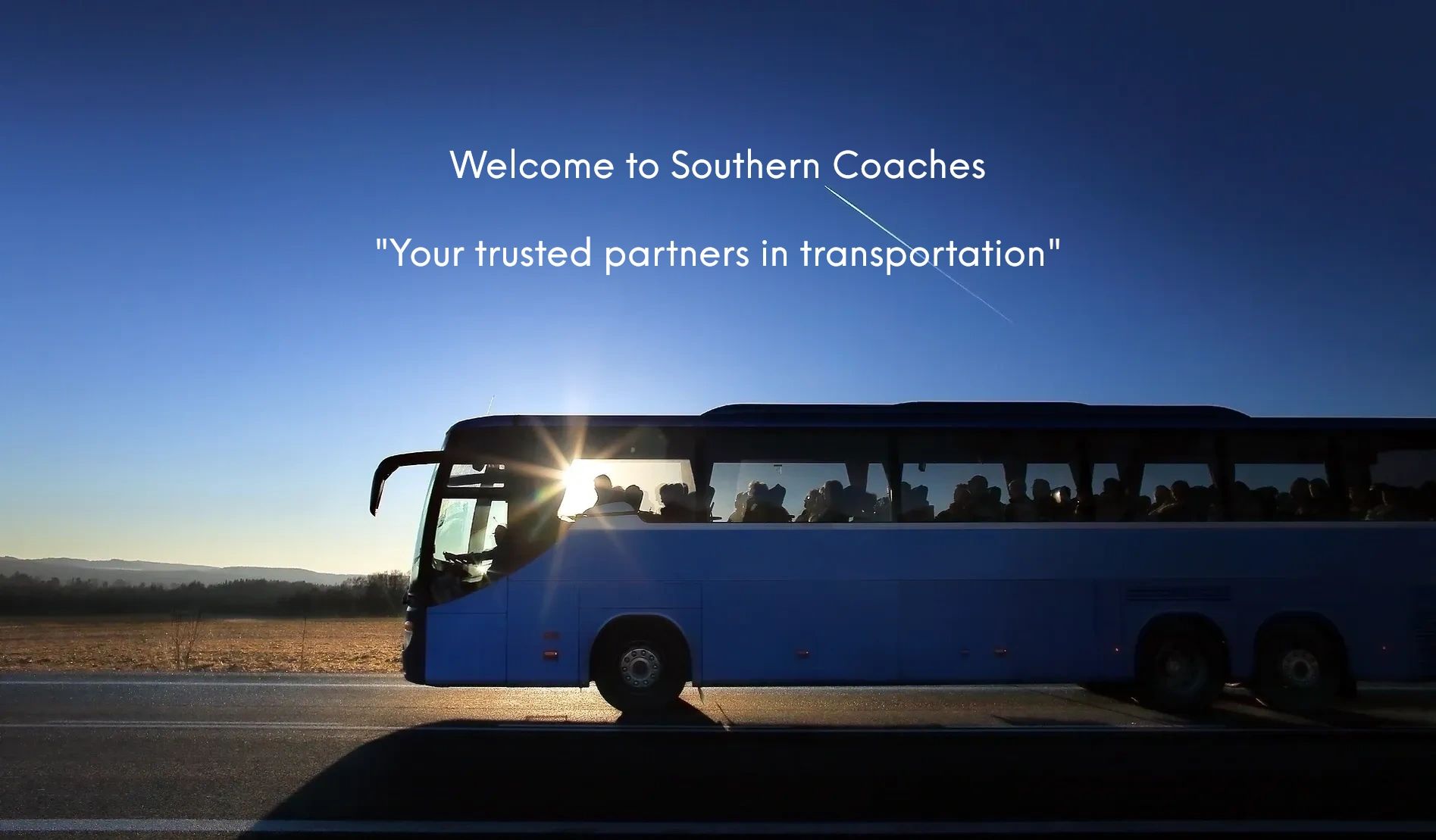 An Image of a Bus With a Welcome Quote From Southern Coaches