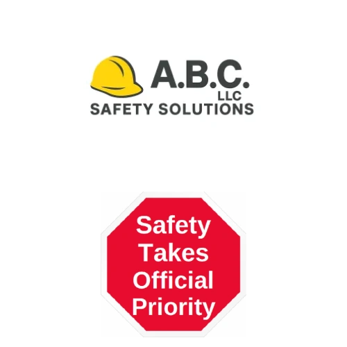 Logo of A.B.C. LLC Safety Solutions with a yellow hard hat icon.