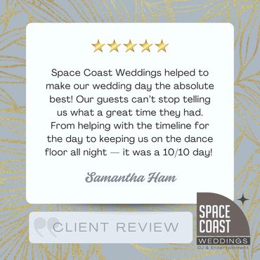 Space Coast Weddings - wedding DJ reviews | Cocoa Beach, FL