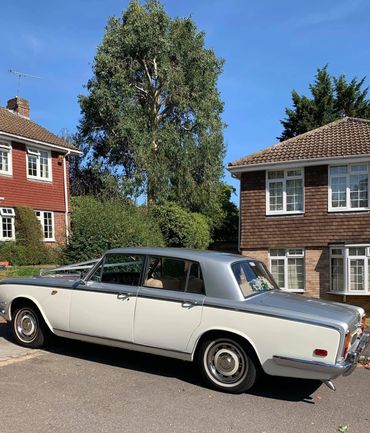 BRAY Wedding Cars. Pearl (1970 Rolls Royce Silver Shadow). Ready for a wedding.