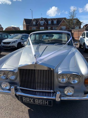 BRAY Wedding Cars. Pearl (1970 Rolls Royce Silver Shadow). Enjoying a wedding.