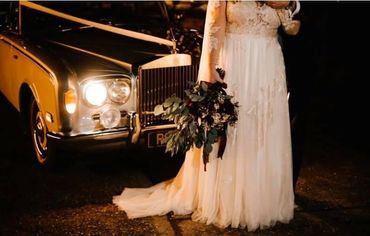 BRAY Wedding Cars. Pearl (1970 Rolls Royce Silver Shadow 1) taking part in a beautiful wedding.