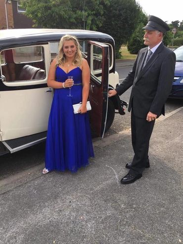 BRAY Wedding Cars. Doris (1935 Austin 12/6). Getting ready for a Prom.