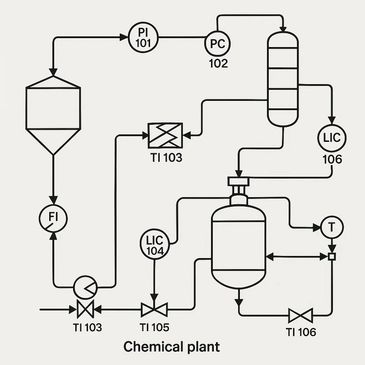 process flow diagram, process and instrumentation diagram, PFD, P&ID, process development, design
