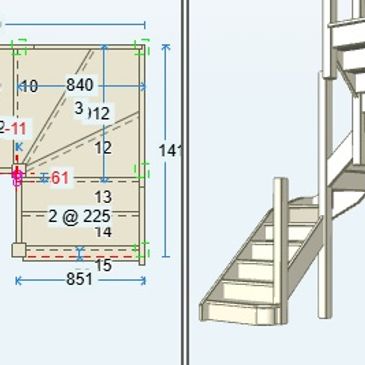 Staircase design using CAD software