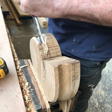 Hand carved stair parts