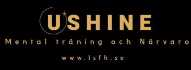 Logotyp för USHINE med text om mental träning.