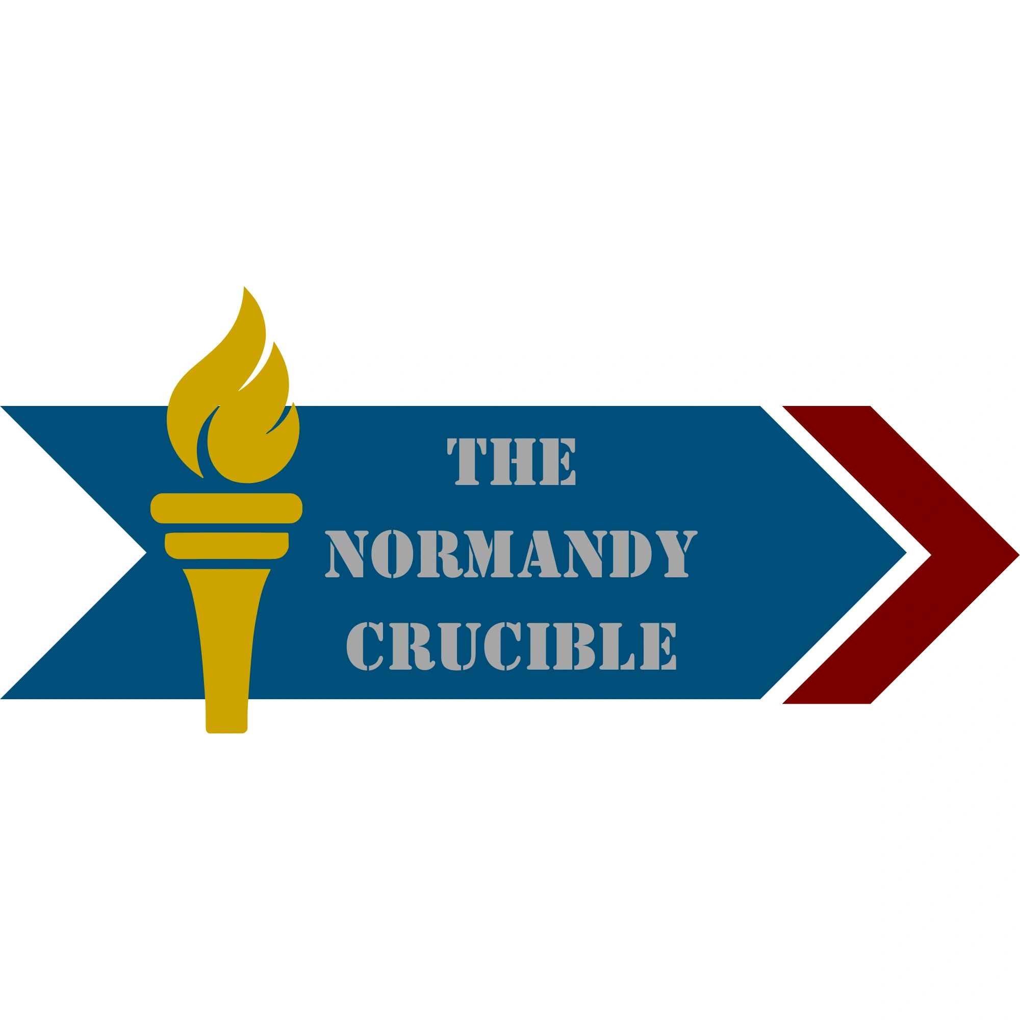 Logo with a torch and 'The Normandy Crucible' text