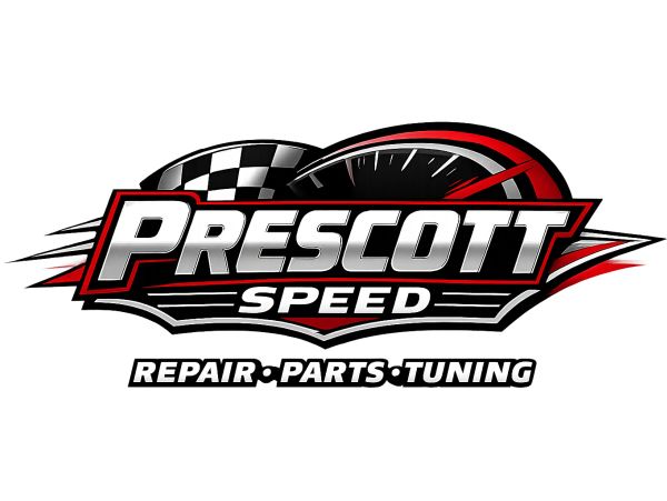 Prescott Speed logo with racing theme.