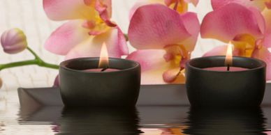 candles and orchids