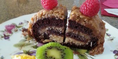dessert with berries and kiwi