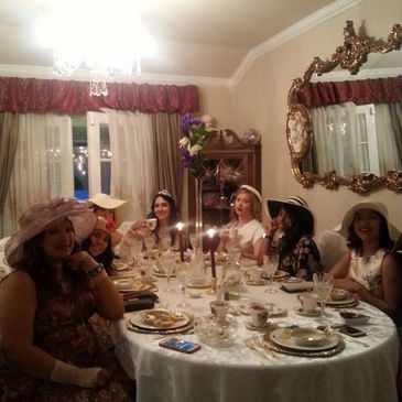 Group of ladies enjoying a tea party