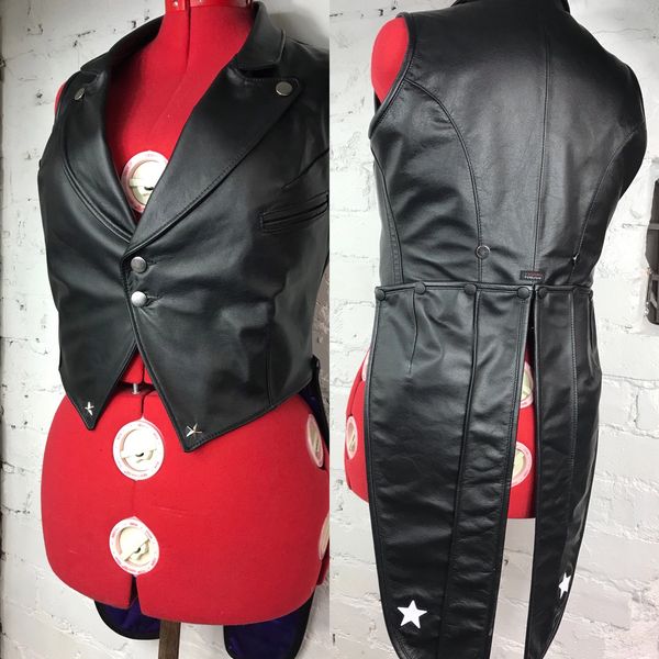 Womens Tuxedo Vest with Detachable Tails and Satin Lining PUNKuture Leather Sydney