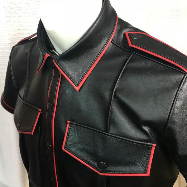 Mens Police Shirt, Pin Stripe Style 6 Ways PUNKuture Leather Sydney