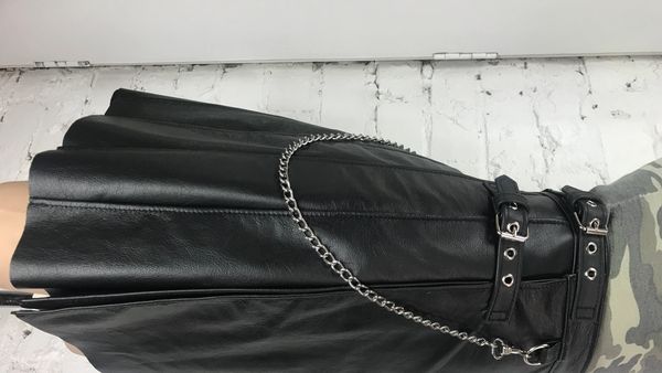 High Waisted Kilt with Chain PUNKuture Leather Sydney