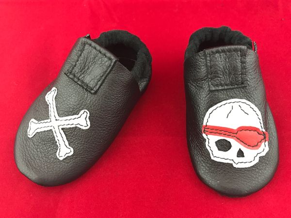 PUNKuture Leather Sydney Pirate Baby Shoes by Nikki Goldspink