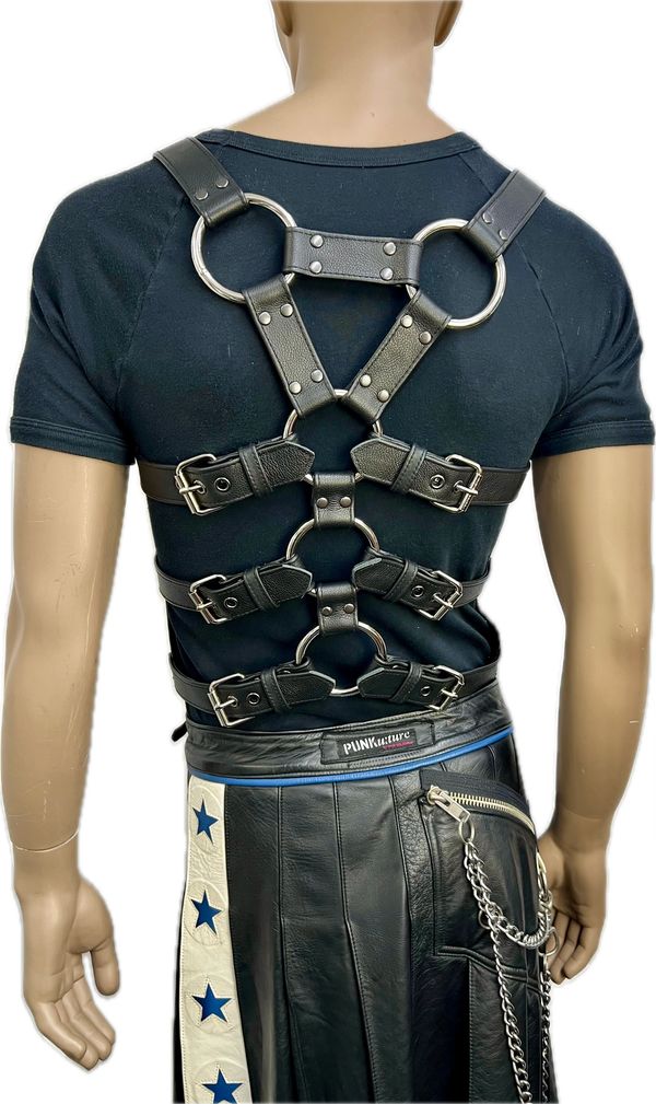 PUNKuture Leather Sydney. Harness Vest by Nikki Goldspink