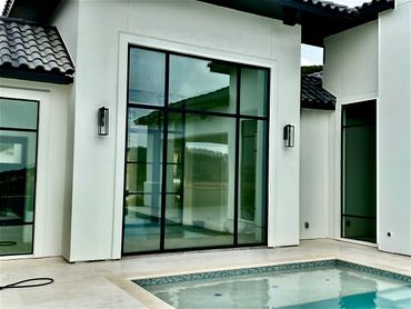 Window walls near the pool