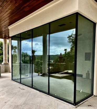 Window walls for shower area