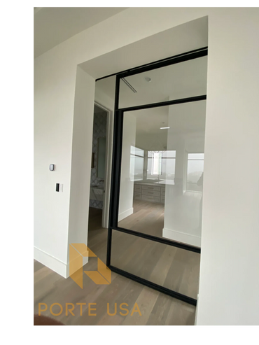 Glass barn doors at home