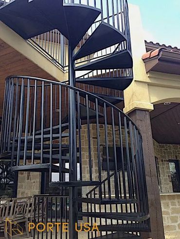 Spiral metal stairs by Porte USA