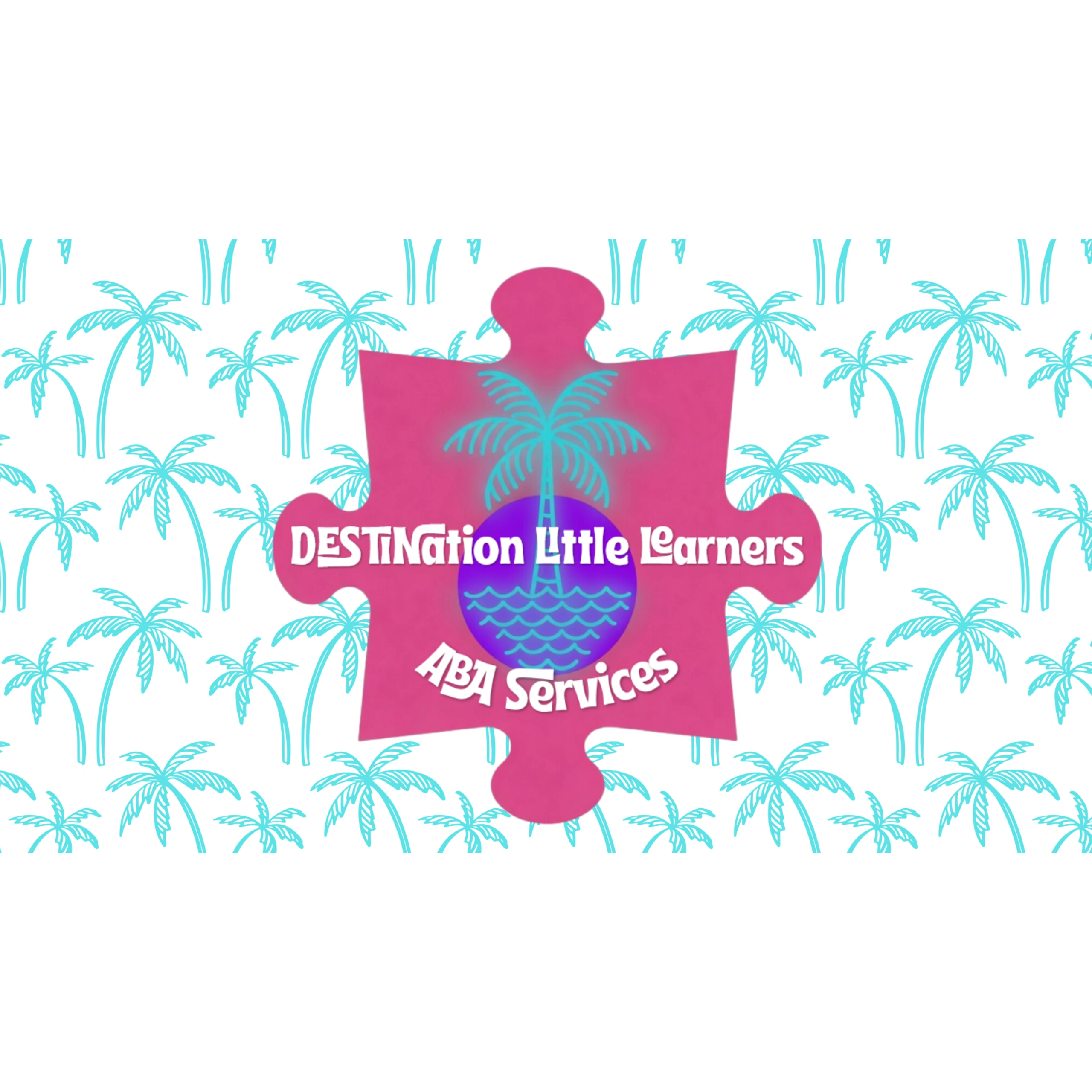 Logo with puzzle piece and palm tree design