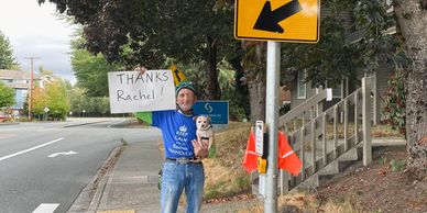 James a twenty year Woodinville resident thanks Rachel Best-Campbell for the new crossing beacons.