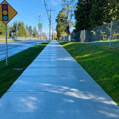 124th AVE in Woodinville's West Ridge area, this new sidewalk was advanced by Rachel Best-Campbell