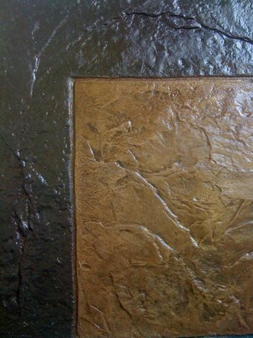 Sample of stamped concrete resurfacing product, installed by RockSolid Custom Concrete. Contractor