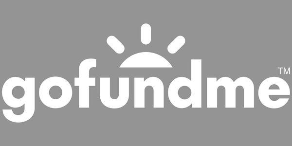 GoFundMe logo with a green background and white text featuring a rising sun icon.