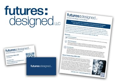 Futures:Designed LLC logo and branded collateral.