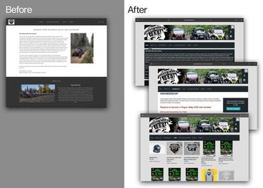Screenshot of RogueValleySXS.com before and after website rebuild.