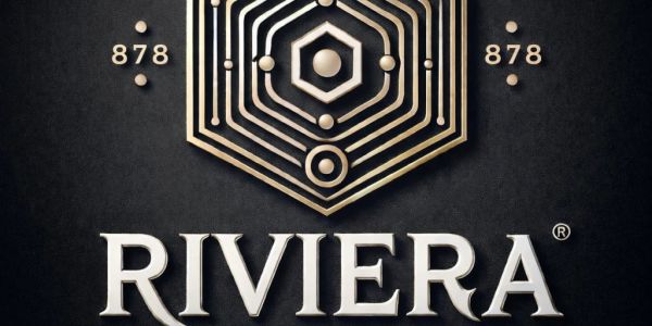 Elegant Riviera Agency logo with geometric design.